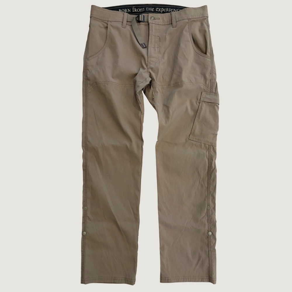 Prana Zion Straight Fit Hiking Pants Brown Mens 34x30 Gorpcore Convertible